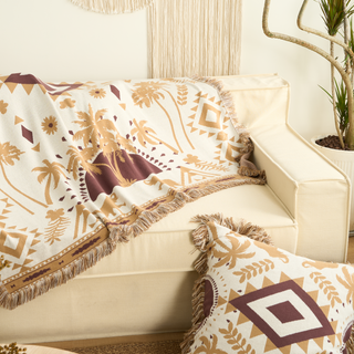 Conjunto de cobertor e capa de almofada Aztec Boho Throw