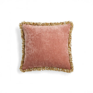 Capa de travesseiro Blush Velvet Fringe