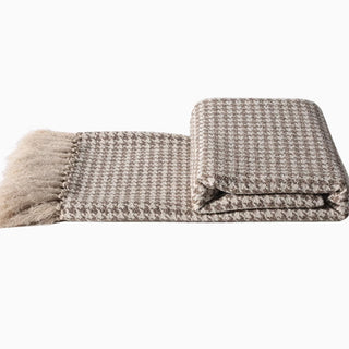 Cobertor de cama clássico com franjas Houndstooth