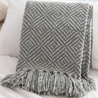 Cobertor aconchegante com textura de diamante de chenille