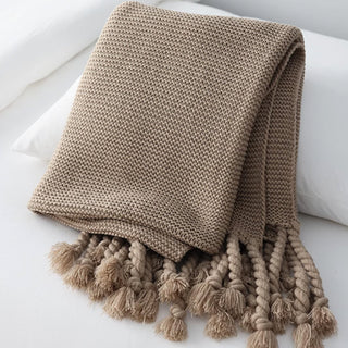 Cobertor Cozy Chunky Tricot Tassel Throw