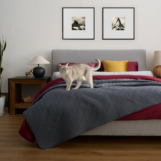 Conjunto de edredões FURRFREE Diamond Mosaic Pattern — repelente de pelos de animais de estimação para a família de cães/gatos