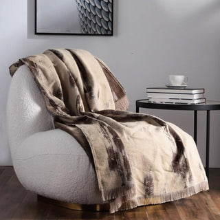 Cobertor Earthy Abstract Brushstroke
