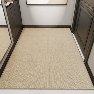 Tapete fácil de limpar, juta natural minimalista, durável, antiderrapante, adequado para animais de estimação, capacho interno de corredor minimalista
