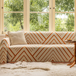 Capa de sofá Geometric Rust Chevron