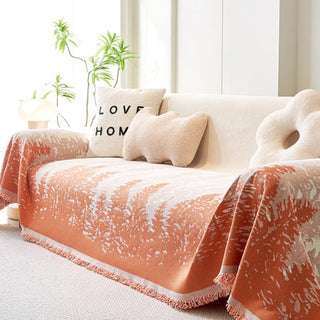 Capa de sofá Forest Horizon Chenille resistente a bolinhas com design florestal inspirado na natureza