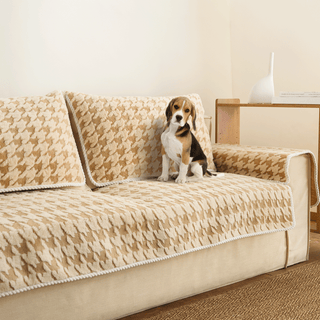 Capa de sofá Plush Houndstooth