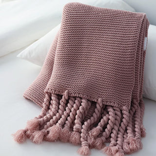 Cobertor Cozy Chunky Tricot Tassel Throw