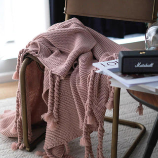 Cobertor Cozy Chunky Tricot Tassel Throw