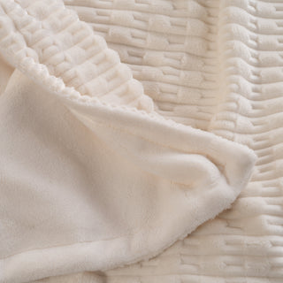 Conjunto de cobertores Warm Faux Fur Throw — listrado