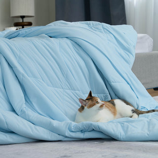 FURRFREE Super Cooling Comforter 2.0 — Roupa de cama avançada e repelente de pelos de animais de estimação para pessoas que dormem quente/donos de animais de estimação