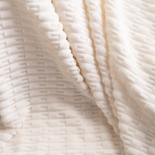 Conjunto de cobertores Warm Faux Fur Throw — listrado