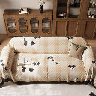 Capa de sofá xadrez Dachshund