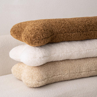 Almofada de pelúcia em forma de osso para cães em tecido macio hipoalergênico, perfeita para amantes de animais de estimação