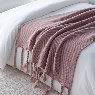 Cobertor Cozy Chunky Tricot Tassel Throw
