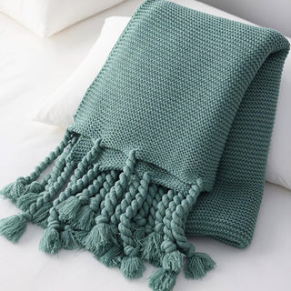 Cobertor Cozy Chunky Tricot Tassel Throw