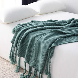 Cobertor Cozy Chunky Tricot Tassel Throw