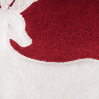 Almofada bordada de Natal com design festivo de árvore e rena para decoração aconchegante de Natal