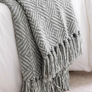 Cobertor aconchegante com textura de diamante de chenille