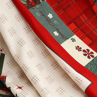 A aconchegante capa de sofá de retalhos de Natal protege os móveis e eleva a decoração da sua casa de férias