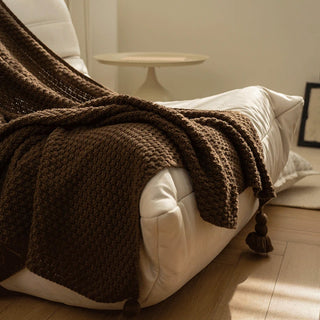 Cobertor Cozy Knit Tassel Throw