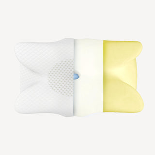 Almofada ergonômica de apoio de pescoço para quem dorme de barriga para trás com fronha