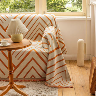 Capa de sofá Geometric Rust Chevron