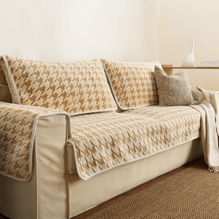 Capa de sofá Plush Houndstooth