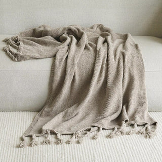 Cobertor Chenille Elegance com borlas