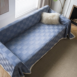 Capa de sofá texturizada Indigo Patchwork