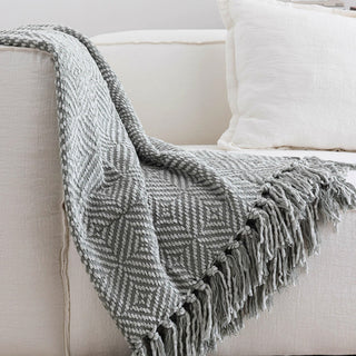 Cobertor aconchegante com textura de diamante de chenille