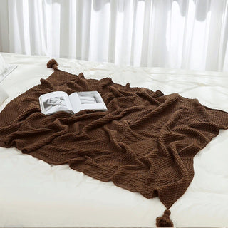 Cobertor Cozy Knit Tassel Throw