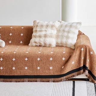 Capa de sofá de chenille com estampa de diamante elegante para conforto e estilo moderno