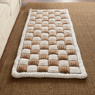 Capa de sofá xadrez Fuzzy Cream