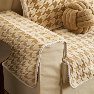 Capa de sofá Plush Houndstooth