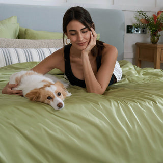 Lençol com elástico de bambu FURRFREE — repelente de pelos de animais de estimação para famílias de cães/gatos
