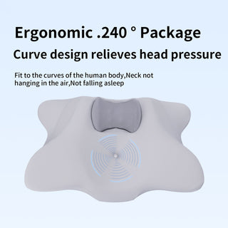 Almofada cervical ajustável 2 em 1, suporte de espuma viscoelástica Butterfly para alívio da dor e alinhamento da coluna vertebral