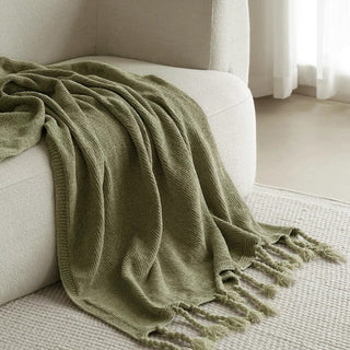 Cobertor Chenille Elegance com borlas
