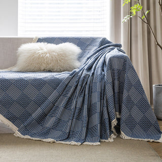 Capa de sofá texturizada Indigo Patchwork