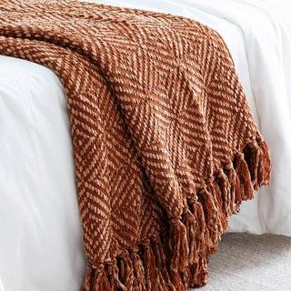 Cobertor aconchegante com textura de diamante de chenille