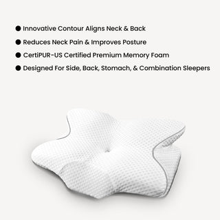 Almofada ergonômica de apoio de pescoço para quem dorme de barriga para trás com fronha