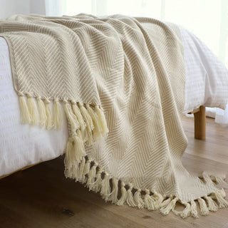 Cobertor Herringbone Knit Throw