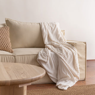 Conjunto de cobertores Warm Faux Fur Throw — listrado