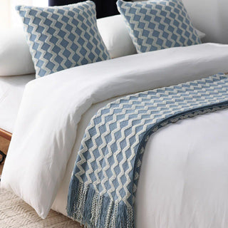Cobertor com franjas com estampa Chevron