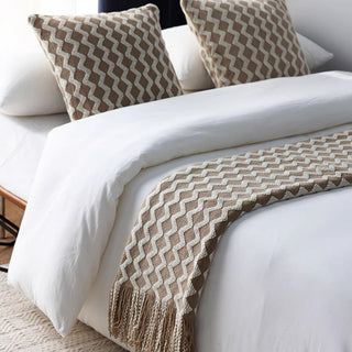 Cobertor com franjas com estampa Chevron